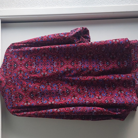 Catherines Multicolored Button Front Roll Tab Convertible Blouse Shirt 18-20 1X - Picture 7 of 7